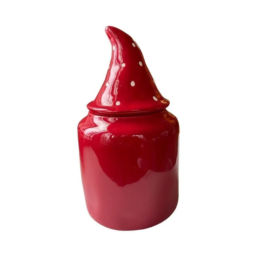 Rae Dunn “Holiday Cheer” Large Gnome Snack Cookie Canister w/ Topper NWOT
